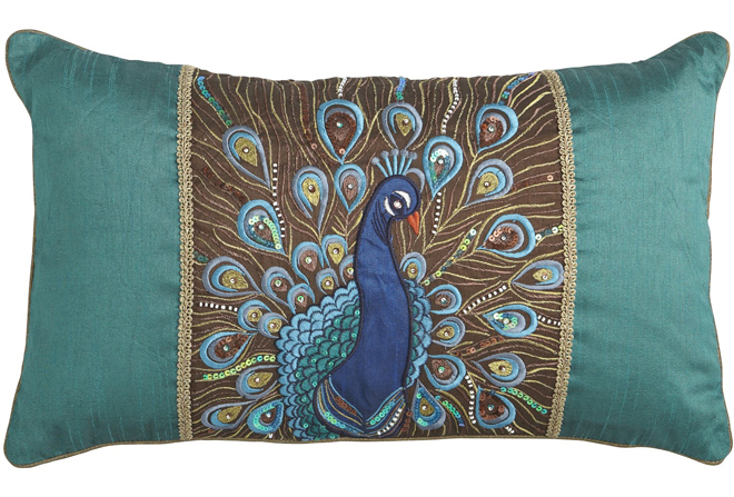 Regal Peacock Pillow