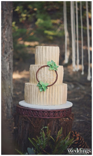 Sacramento's Real Weddings Magazine From Tahoe With Love Photo Shoot by Capture Photography at Northstar California. With sets designed by Graceful Gatherings with help from FiftyFlowers.com, Tan Weddings & Events and Above & Beyond Cakes.