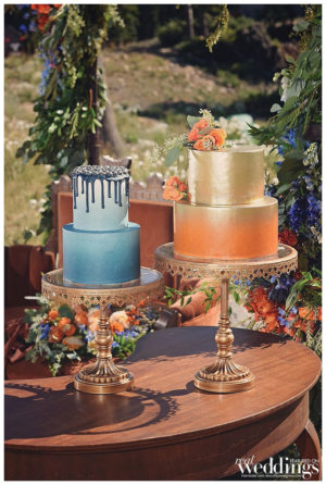 Sacramento's Real Weddings Magazine From Tahoe With Love Photo Shoot by Capture Photography at Northstar California. With sets designed by Graceful Gatherings with help from FiftyFlowers.com, Tan Weddings & Events and Above & Beyond Cakes.