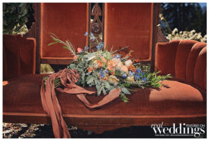 Sacramento's Real Weddings Magazine From Tahoe With Love Photo Shoot by Capture Photography at Northstar California. With sets designed by Graceful Gatherings with help from FiftyFlowers.com, Tan Weddings & Events and Above & Beyond Cakes.