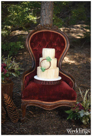 Sacramento's Real Weddings Magazine From Tahoe With Love Photo Shoot by Capture Photography at Northstar California. With sets designed by Graceful Gatherings with help from FiftyFlowers.com, Tan Weddings & Events and Above & Beyond Cakes.