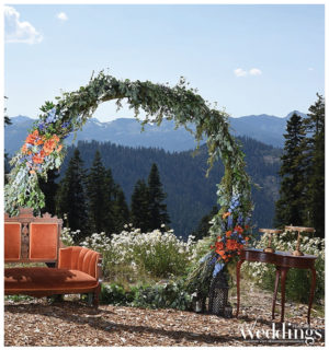 Sacramento's Real Weddings Magazine From Tahoe With Love Photo Shoot by Capture Photography at Northstar California. With sets designed by Graceful Gatherings with help from FiftyFlowers.com, Tan Weddings & Events and Above & Beyond Cakes.