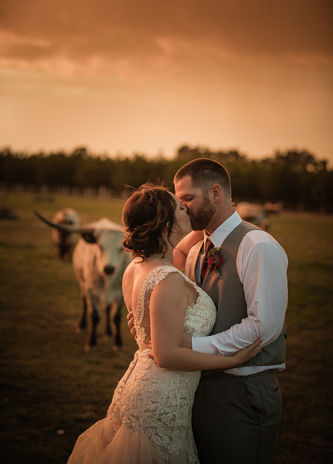 Blue and Burgundy Rustic Modern Ranch Wedding at Lone Oak Longhorns with 5 Star Wedding Films and Photography