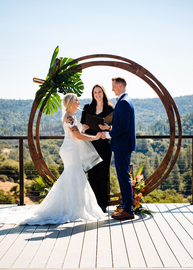 Bright Tropical Sierra Foothills Winery Wedding at Black Oak Mountain Vineyards by Courtland Photography