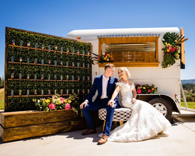 Bright Tropical Sierra Foothills Winery Wedding at Black Oak Mountain Vineyards by Courtland Photography