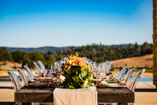 Bright Tropical Sierra Foothills Winery Wedding at Black Oak Mountain Vineyards by Courtland Photography