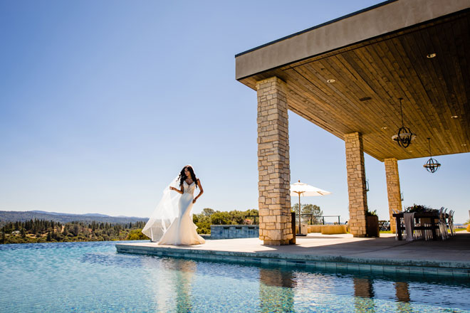 Bright Tropical Sierra Foothills Winery Wedding at Black Oak Mountain Vineyards by Courtland Photography