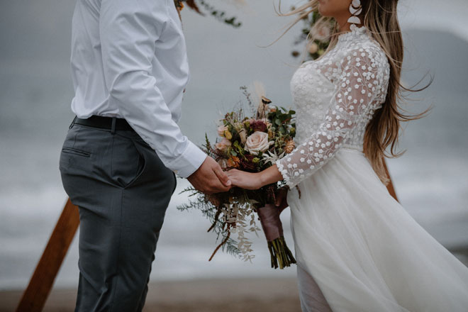 Moody Beachy Windy San Francisco Elopement at Baker Beach 