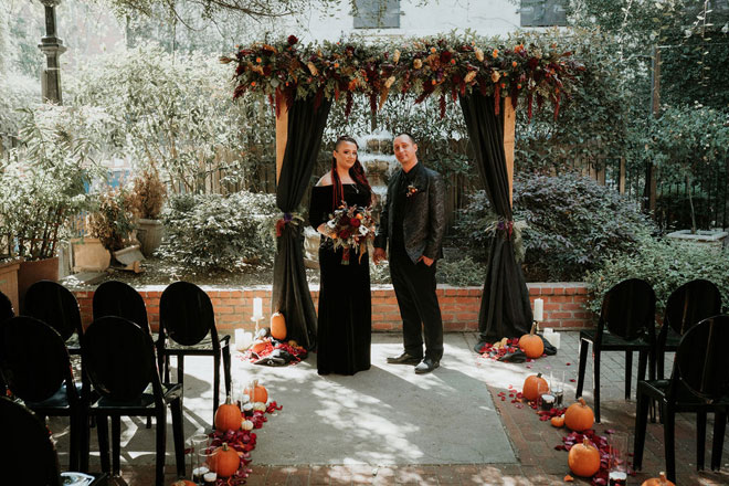 Spooky Halloween Wedding Sacramento Streltizia Flower Company Real Weddings Magazine