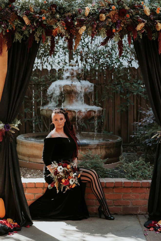 Spooky Halloween Wedding Sacramento Streltizia Flower Company Real Weddings Magazine