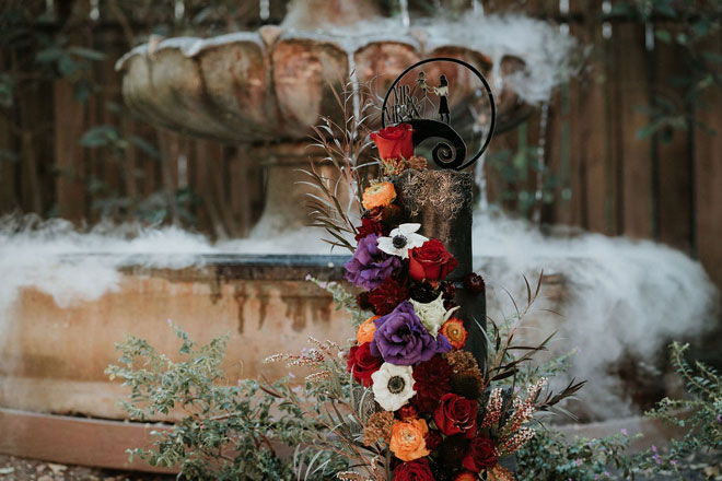 Spooky Halloween Wedding Sacramento Streltizia Flower Company Real Weddings Magazine