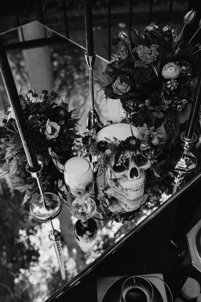 Spooky Halloween Wedding Sacramento Streltizia Flower Company Real Weddings Magazine