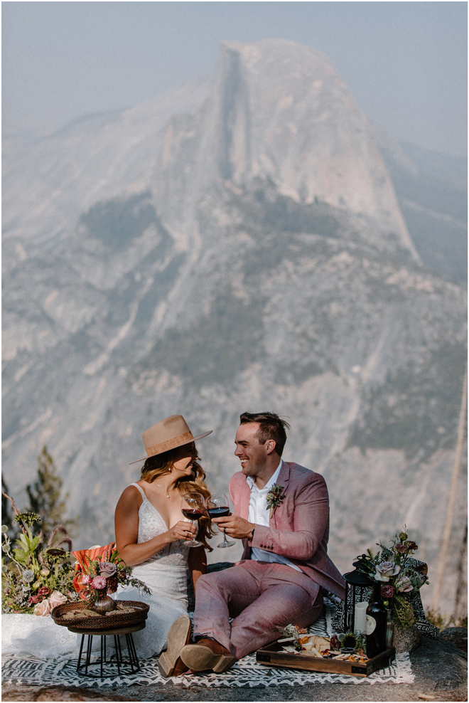 Sacramento Tahoe Adventure Wedding Styled Shoot | Northern California Elopement Inspiration | Yosemite Glacier Point Microwedding Styled Shoot