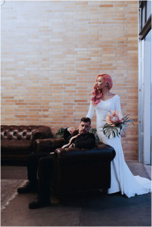 Wander Love Photography Alexis and John Modern Botanical Wedding BLOC Venue Roseville