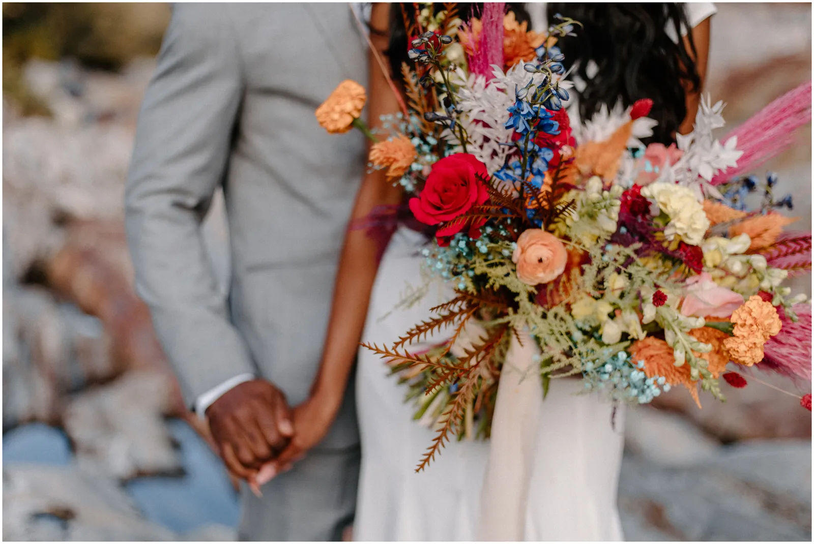 Punk Meets Boho in this Bright + Colorful Elopement Wedding Styled Shoot