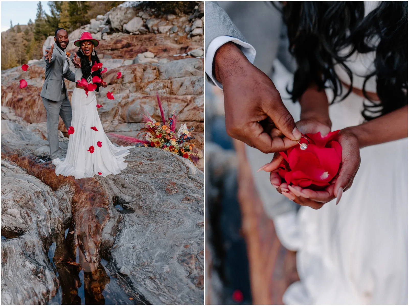 Punk Meets Boho in this Bright + Colorful Elopement Wedding Styled