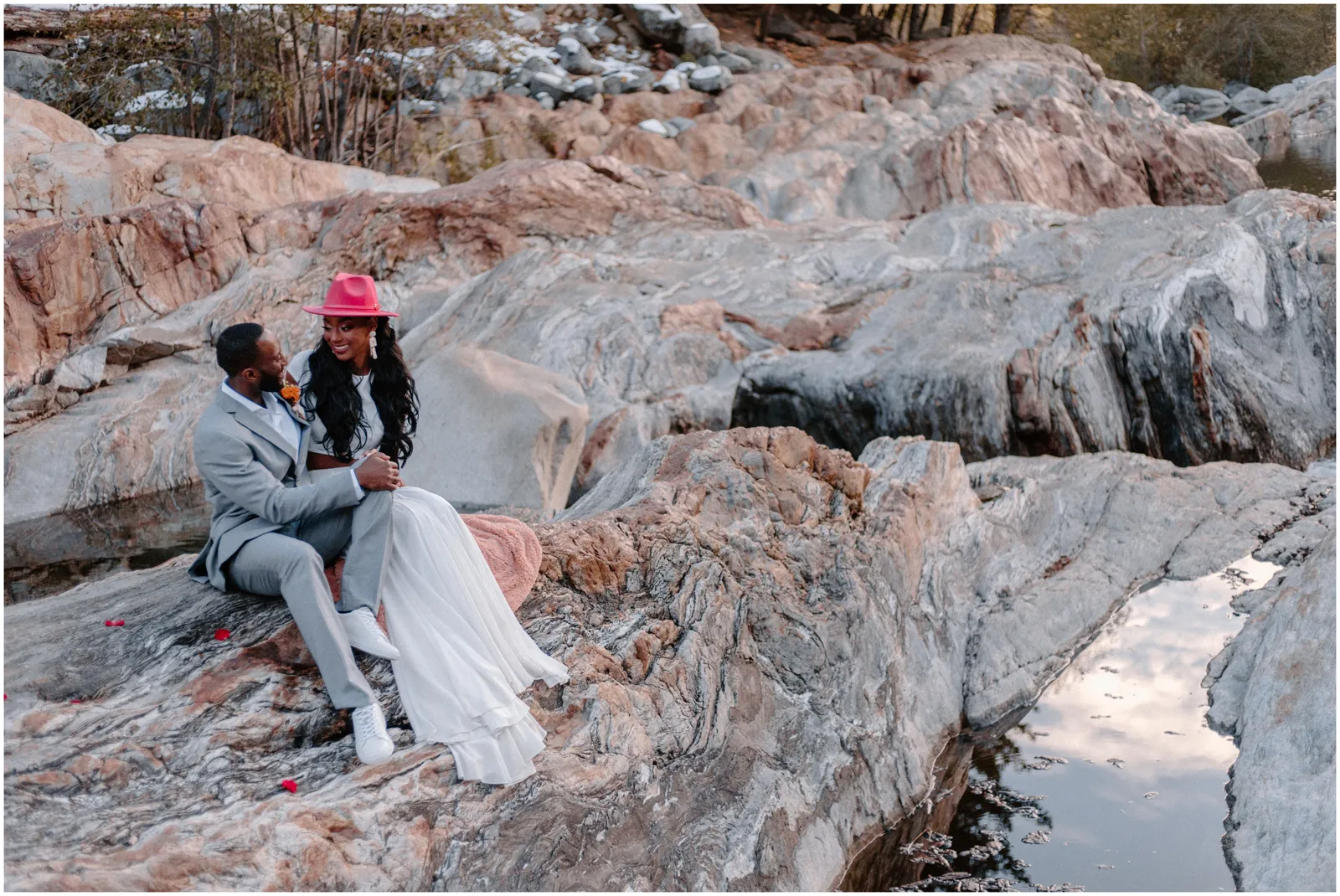 Punk Meets Boho in this Bright + Colorful Elopement Wedding Styled Shoot