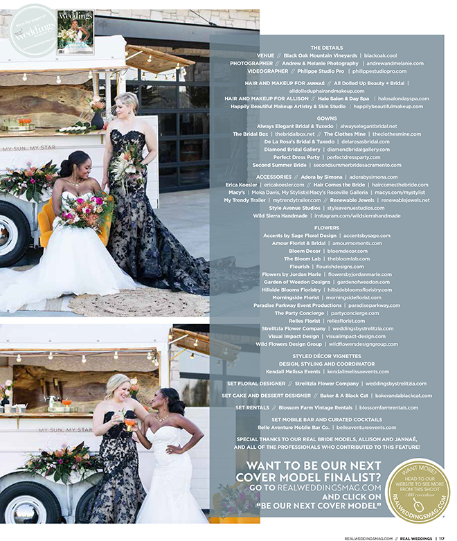 Andrew & Melanie Photography Cool Mountain High Cover Model Photo Shoot in Real Weddings Magazine Sacramento