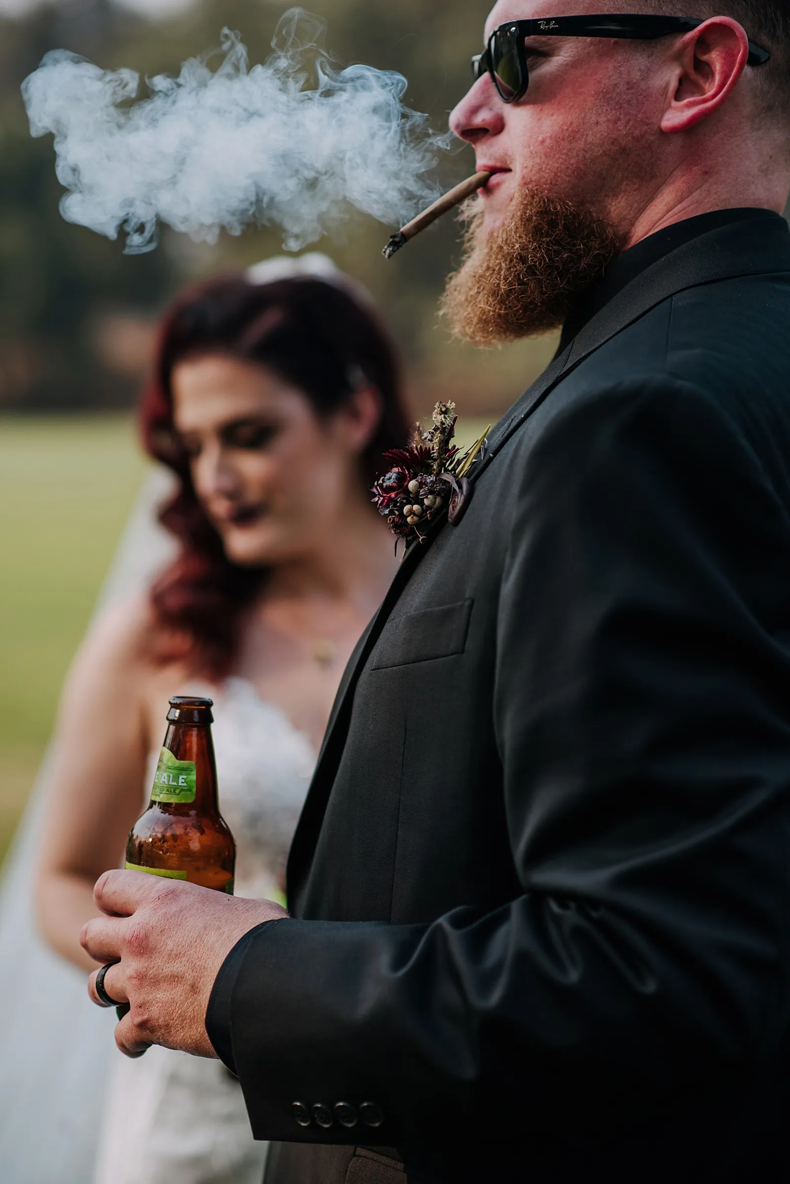 Carrie Ayn Photography Theresa & Kristopher Fall, Dark, Moody Wedding