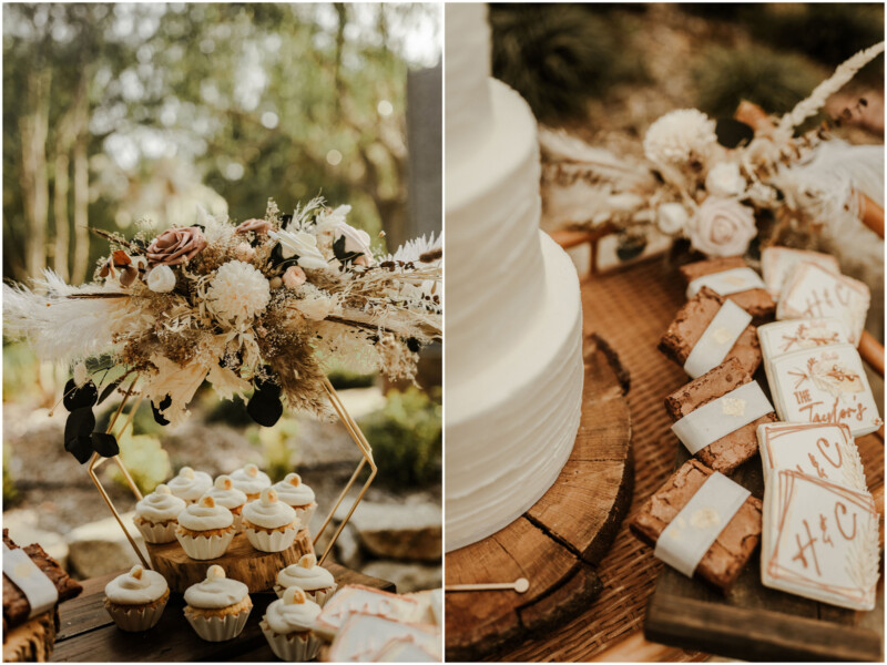 Boho Sacramento Wedding Cake Desserts