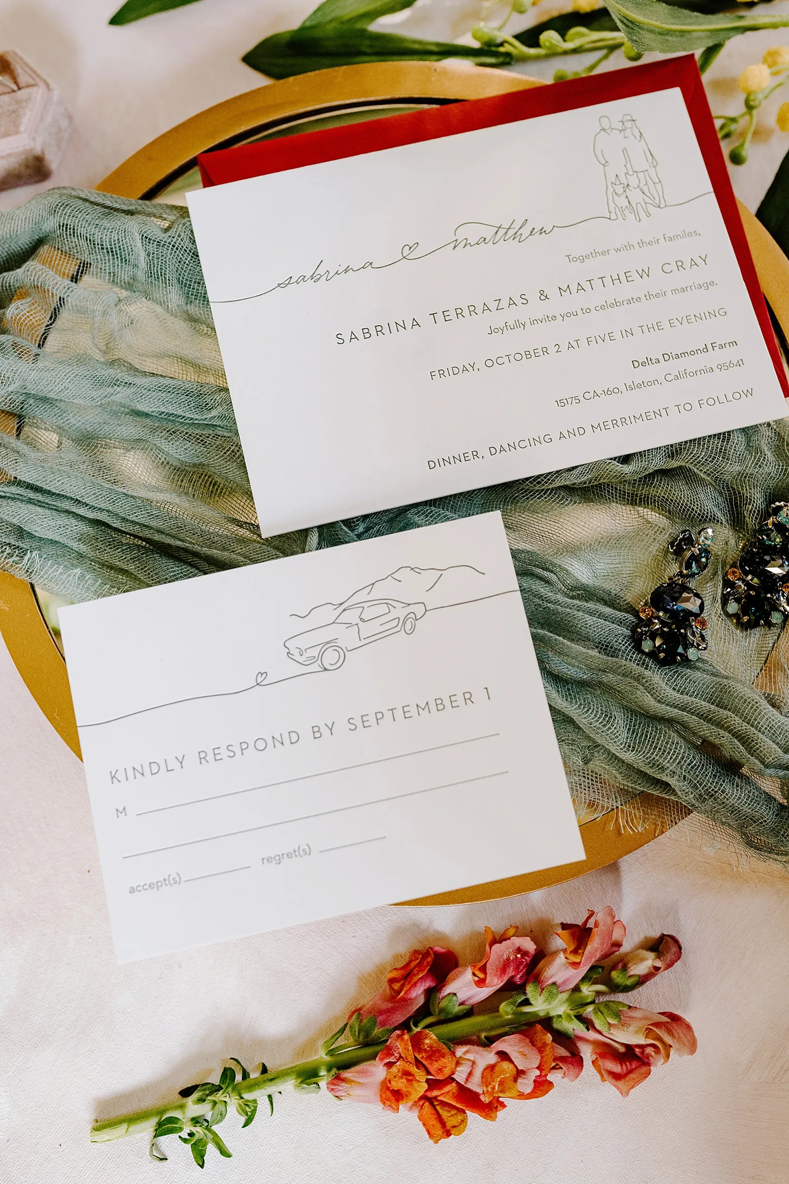 Natacha Jolene Photography + Film Full Circle Press Paperie Stephanie Sobierski Illustrator Wedding Invites Sacramento