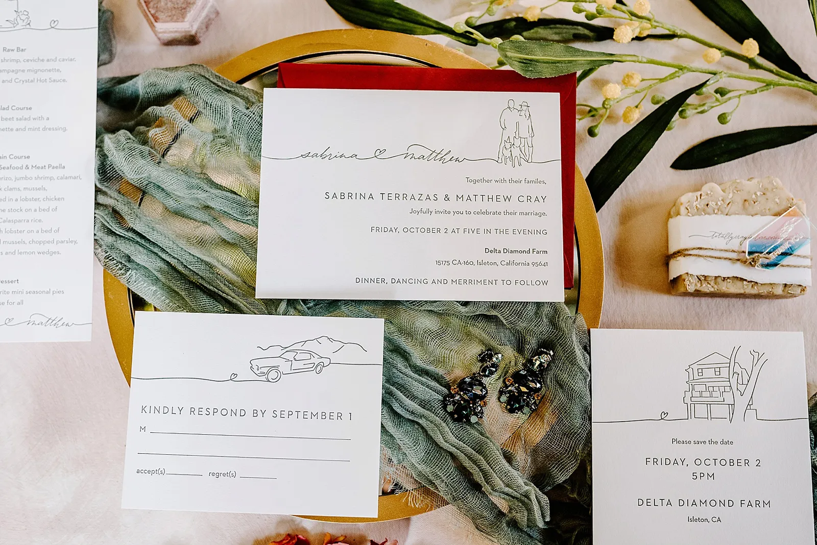 Natacha Jolene Photography + Film Full Circle Press Paperie Stephanie Sobierski Illustrator Wedding Invites Sacramento