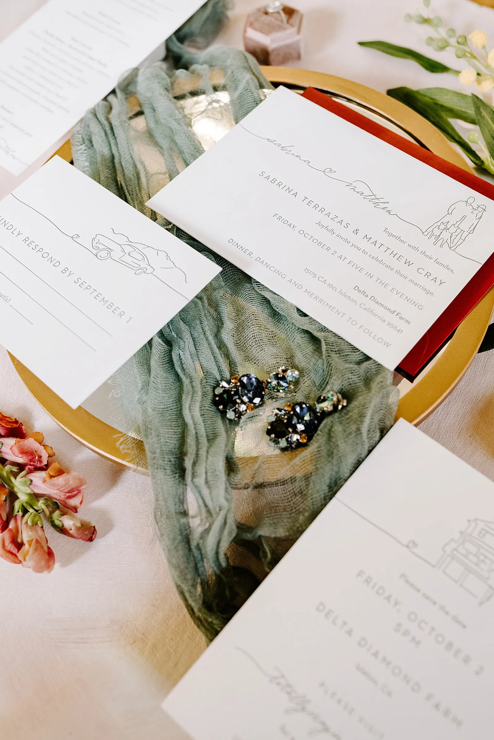 Natacha Jolene Photography + Film Full Circle Press Paperie Stephanie Sobierski Illustrator Wedding Invites Sacramento