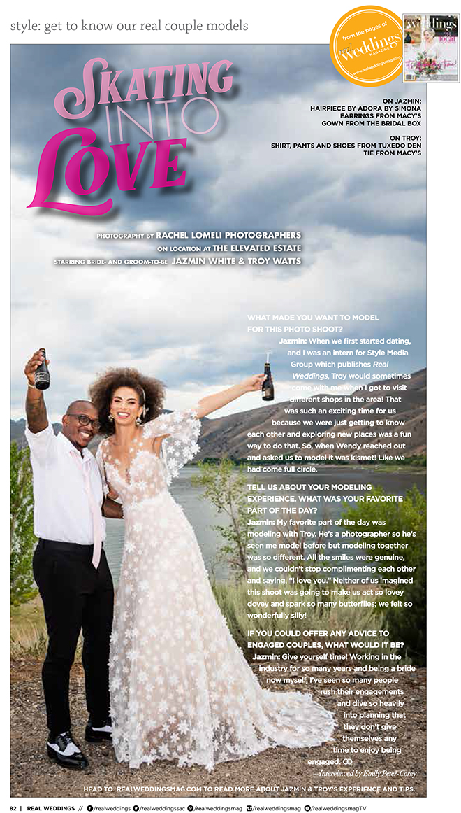 Rachel Lomeli Photographer Skating into Love Real Weddings Magazine Carson Valley Wedding