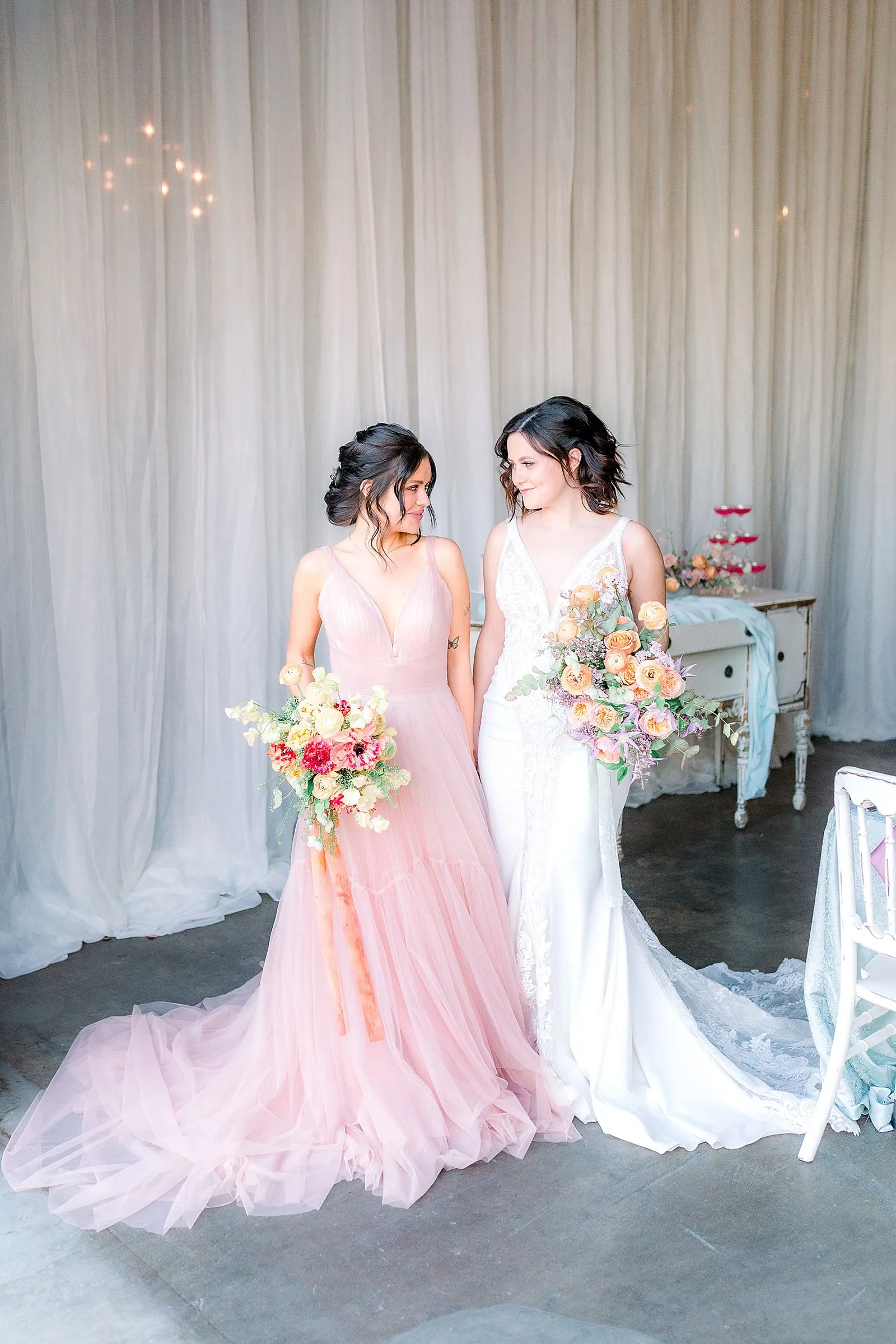 Sarah Schweyer Photography Willow Ballroom Pastel Lesbian Wedding