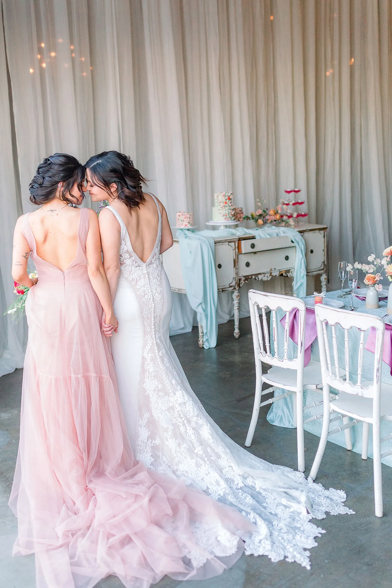 Sarah Schweyer Photography Willow Ballroom Pastel Lesbian Wedding