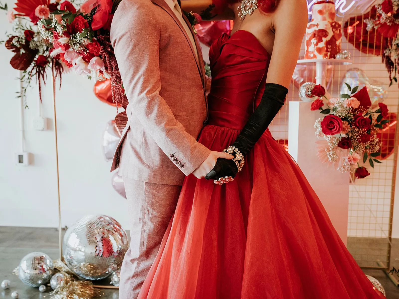 Valentine's Day Drag Wedding in Sacramento Red Modern Weddings by Morgan Alanna Photography