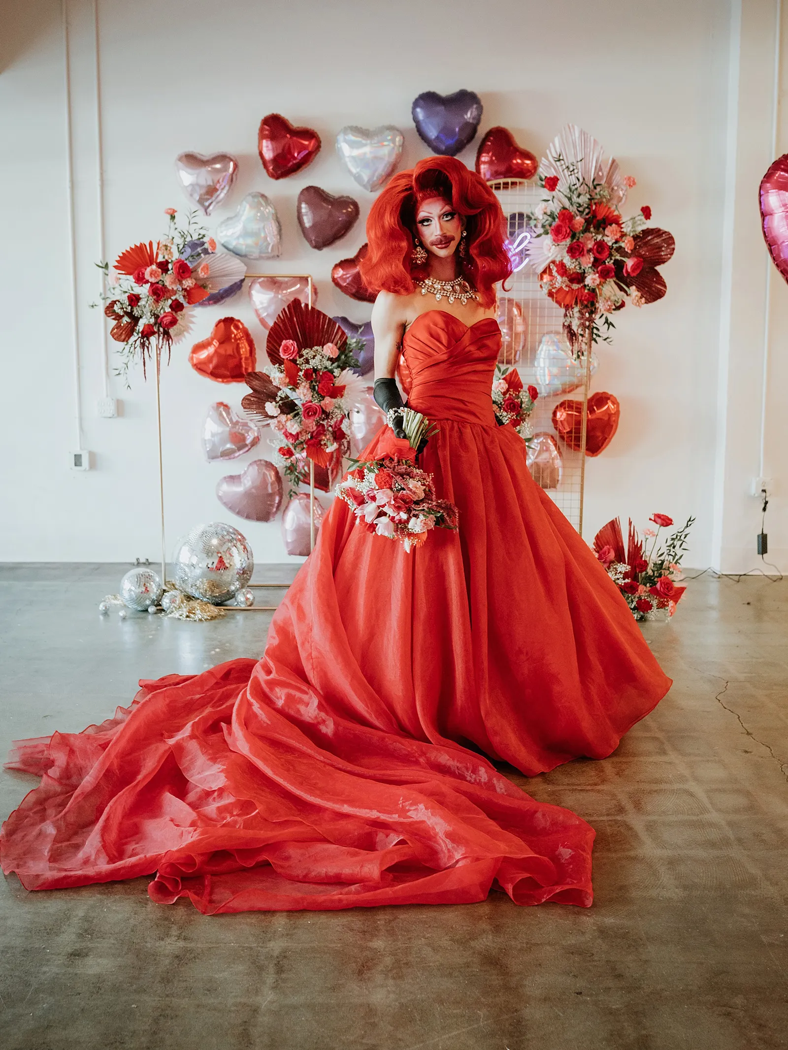 Valentine's Day Drag Wedding in Sacramento Red Modern Weddings by Morgan Alanna Photography