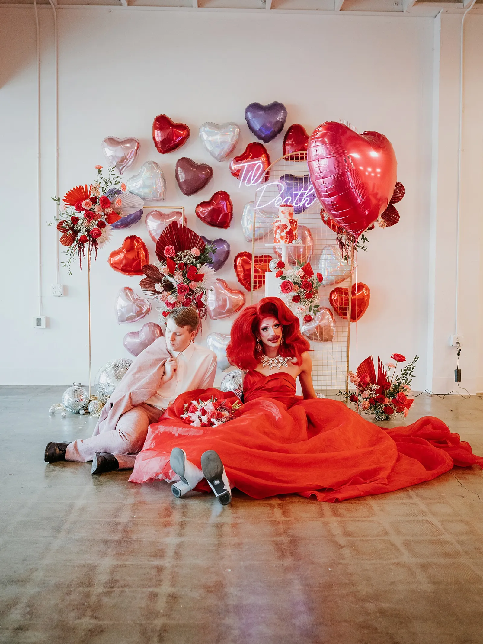 Valentine's Day Drag Wedding in Sacramento Red Modern Weddings by Morgan Alanna Photography