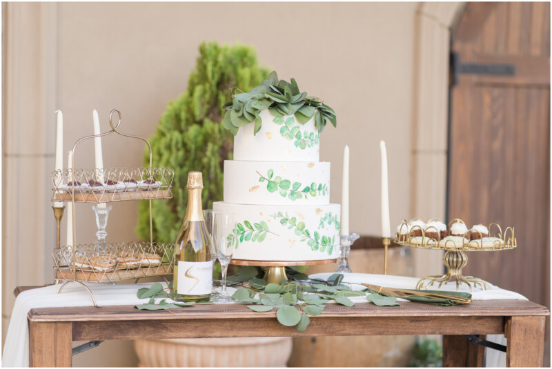 vine watercolor cake