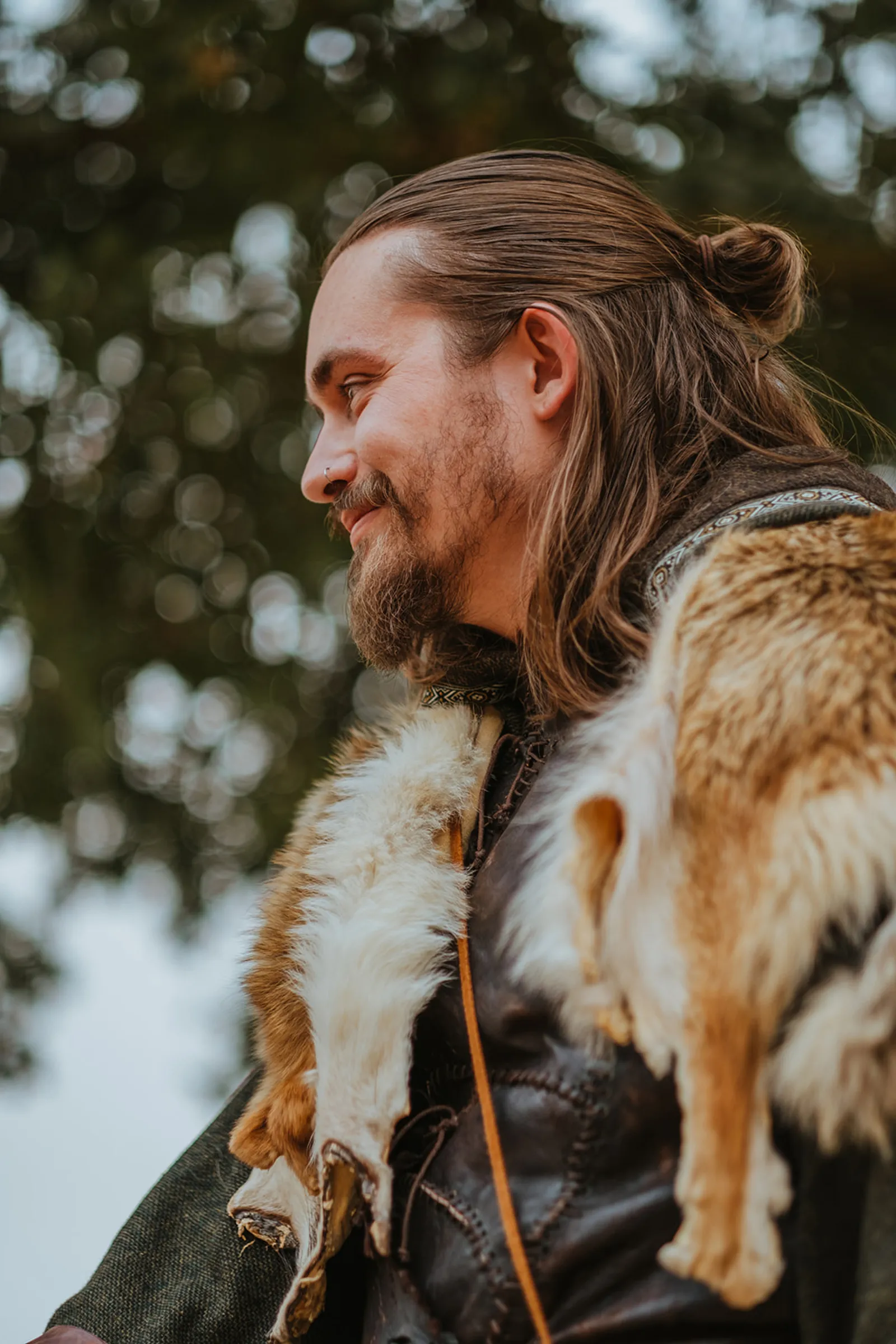 Groom smiling at bride