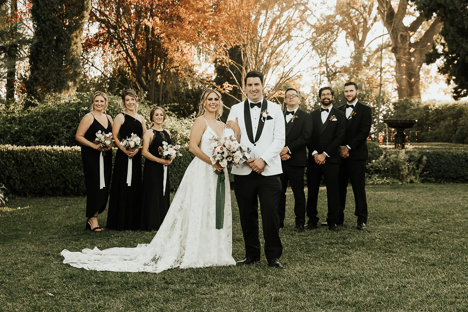 Newlyweds taking family photos