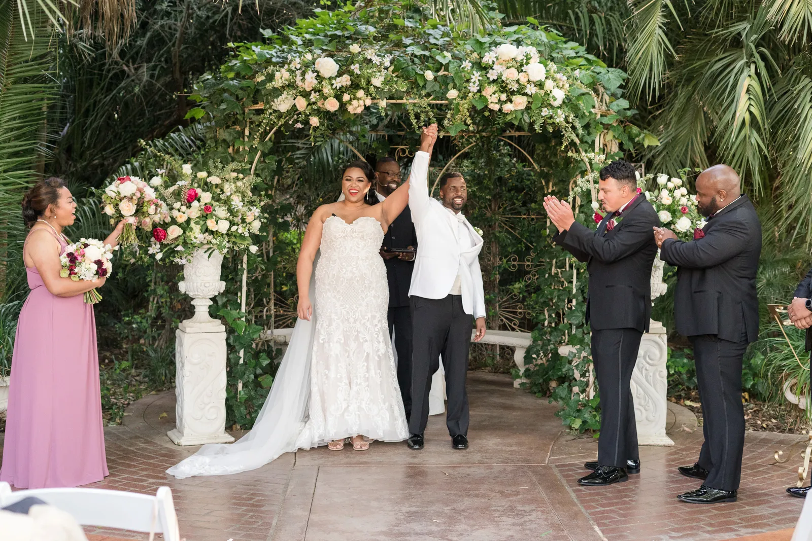 Bride and groom getting married