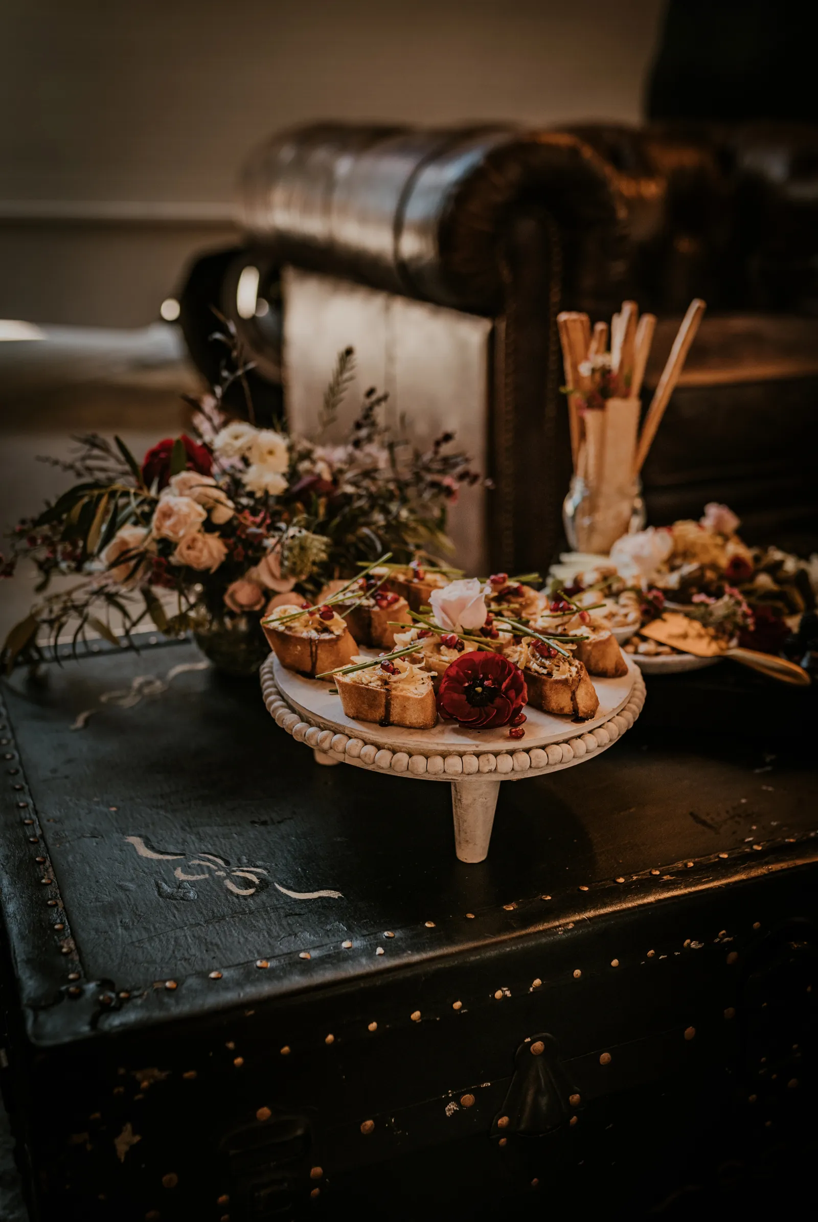 Snacks at wedding shoot