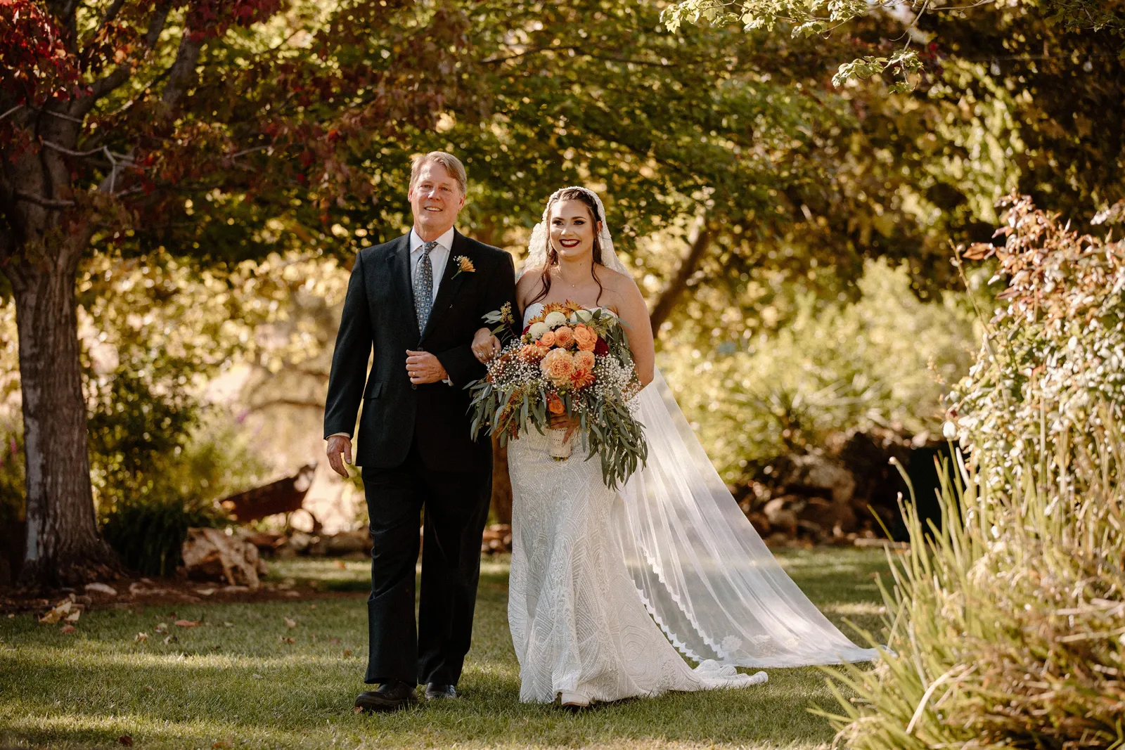 Father walking bride down the aisle