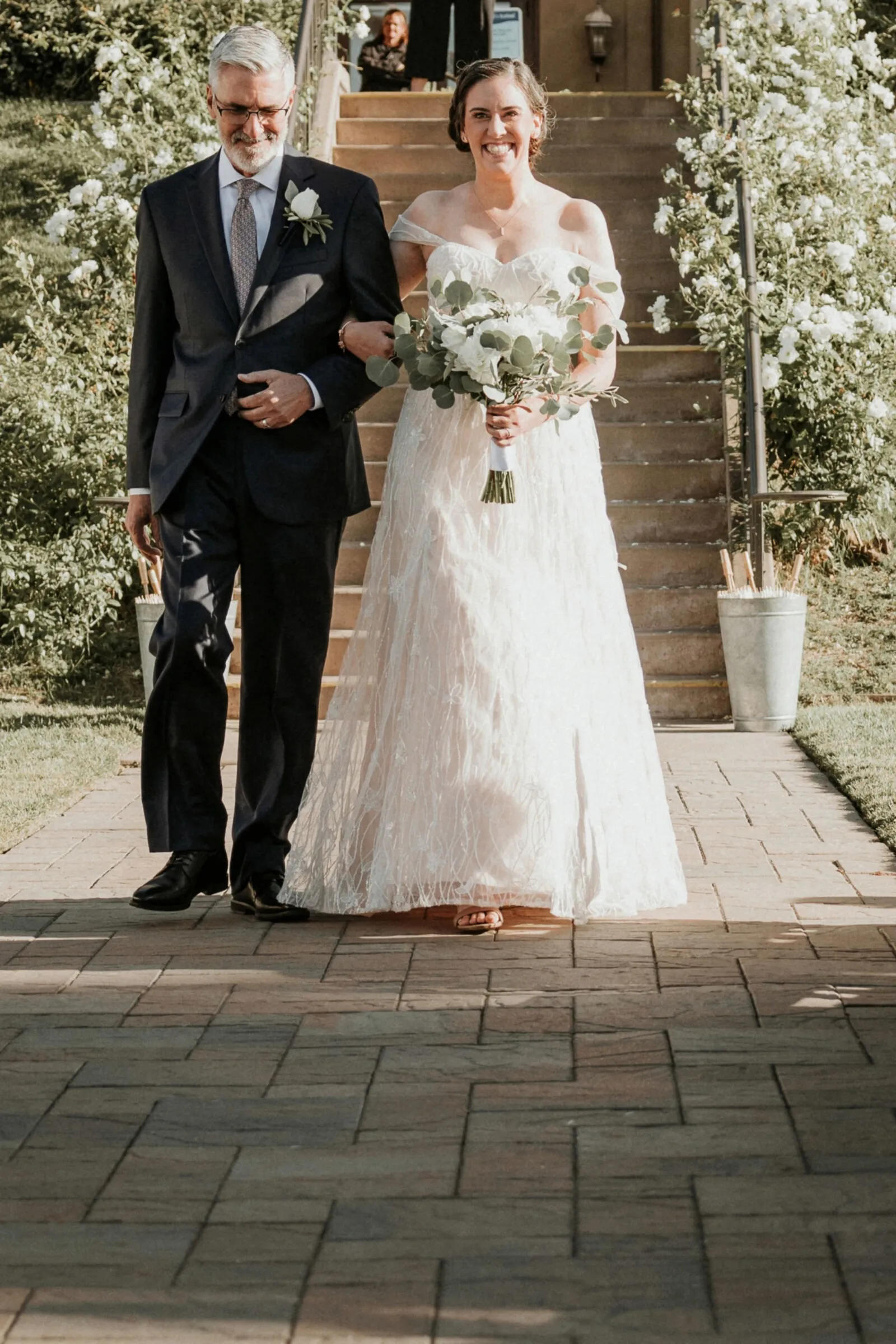 Father walking bride down the aisle.