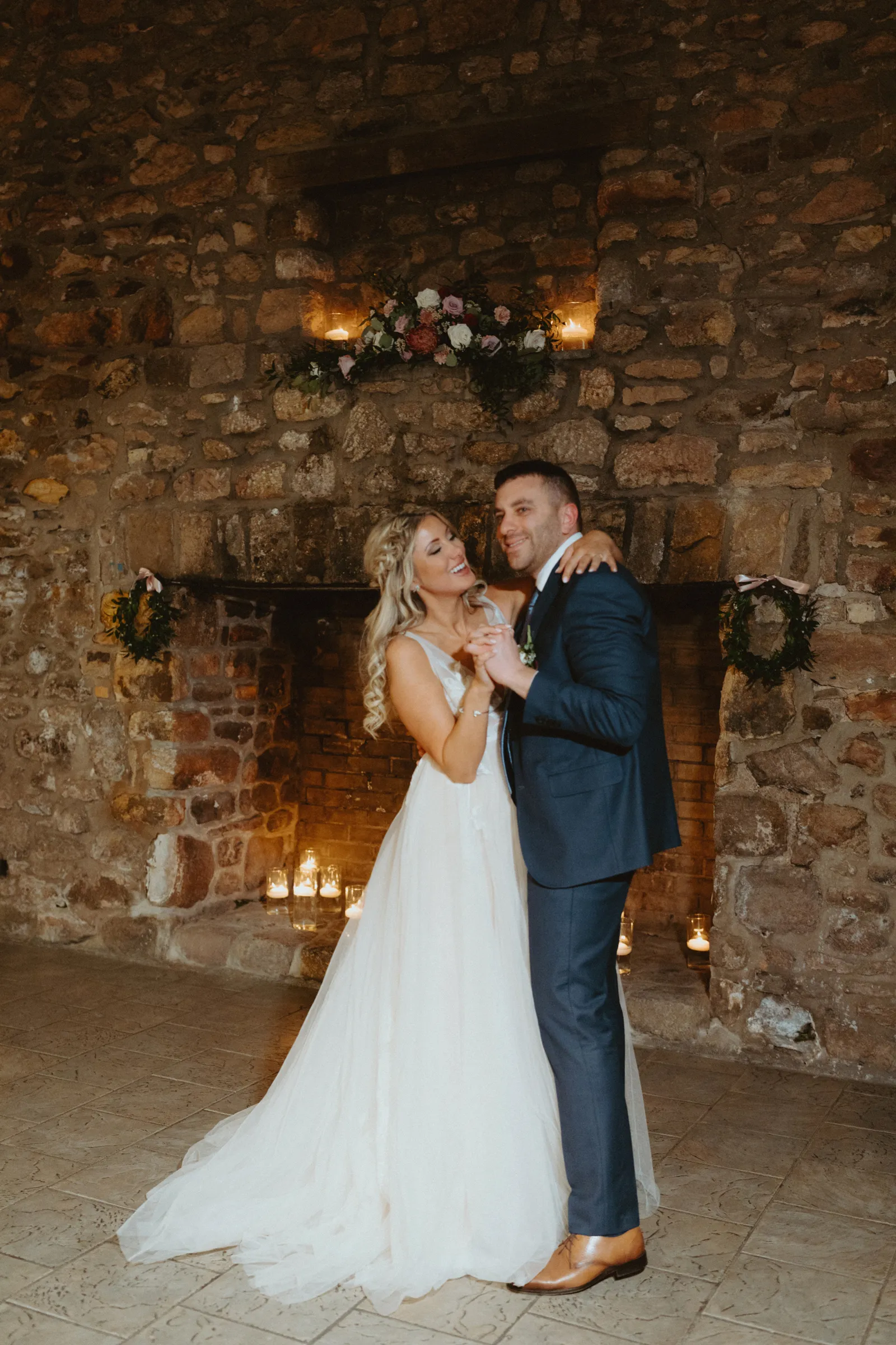 Bride and groom having their first dance.