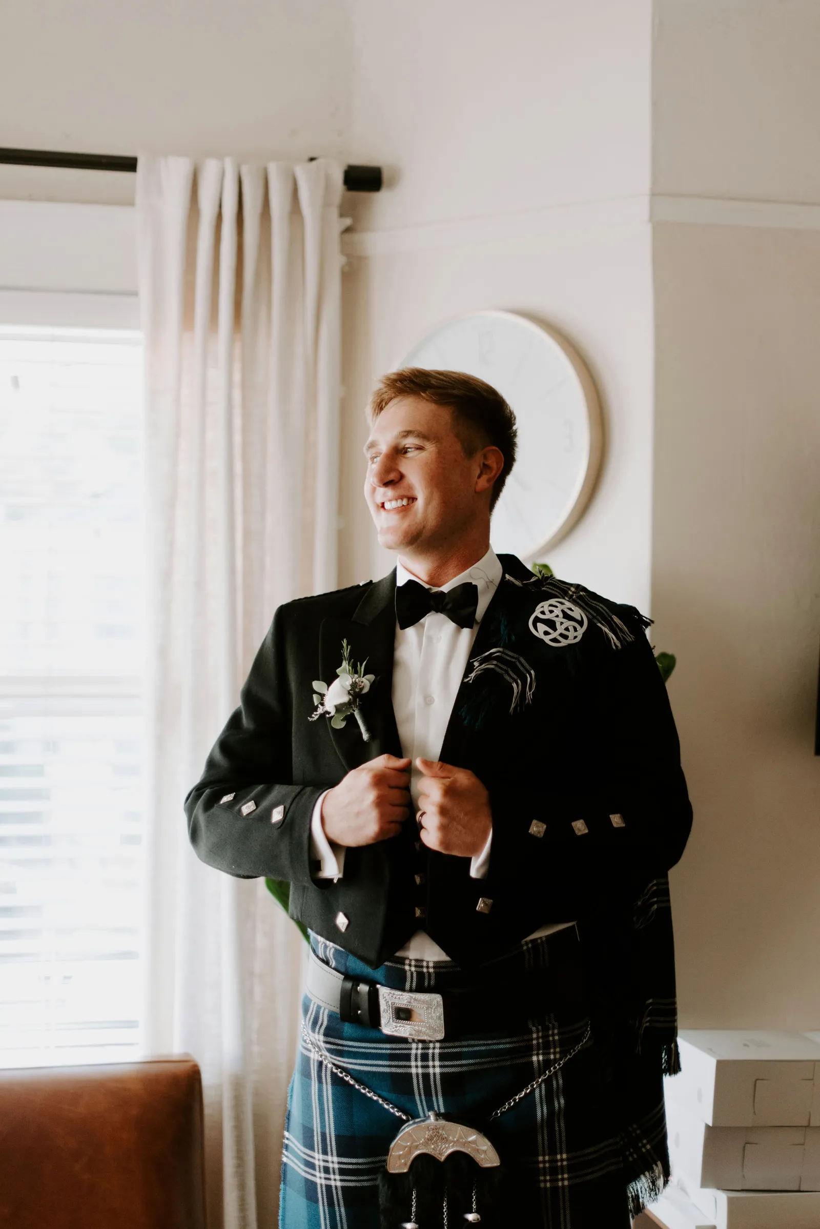 Groom getting ready.