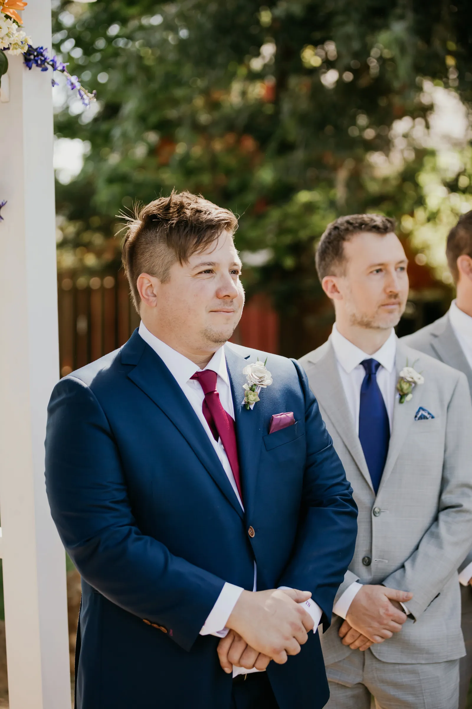 Groom waiting for his bride.