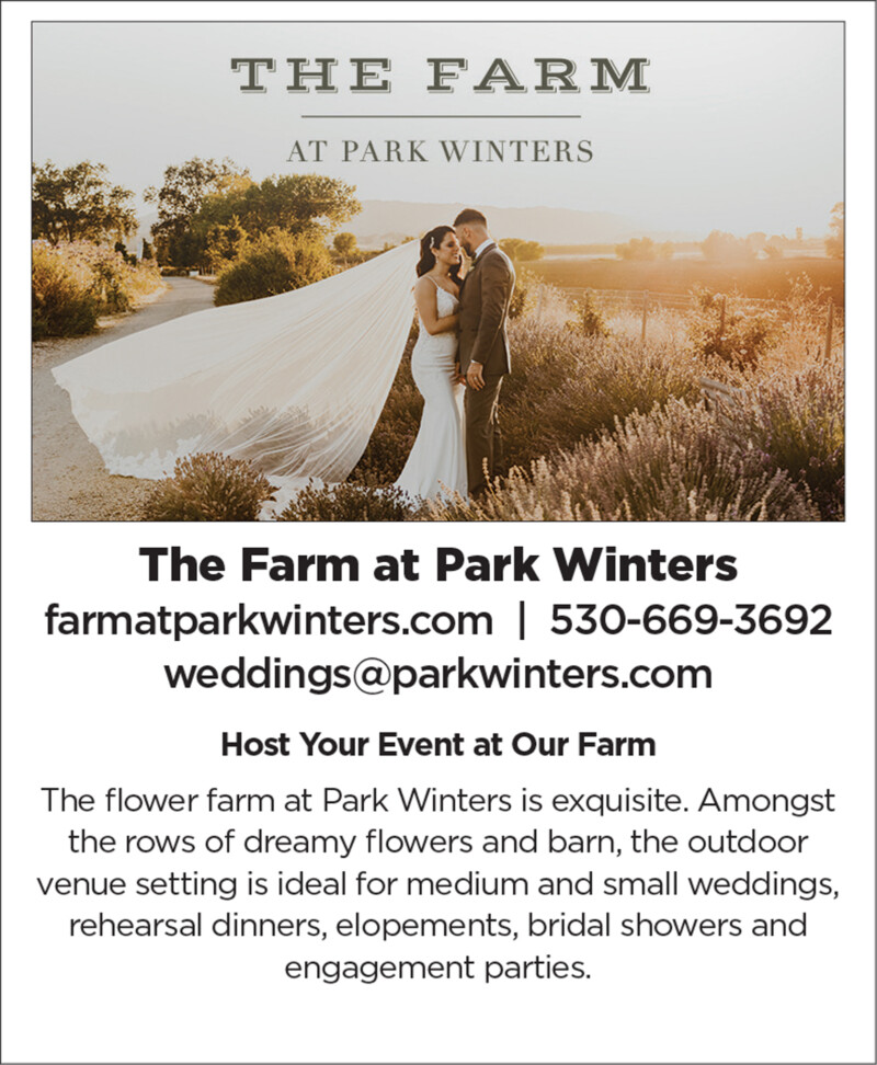 Luxury Farm to Fork Venue in Winters Sacramento