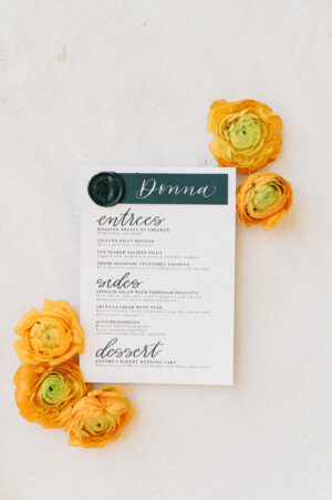 Signage at a submitted styled shoot at North Tahoe Event Center wedding venue.