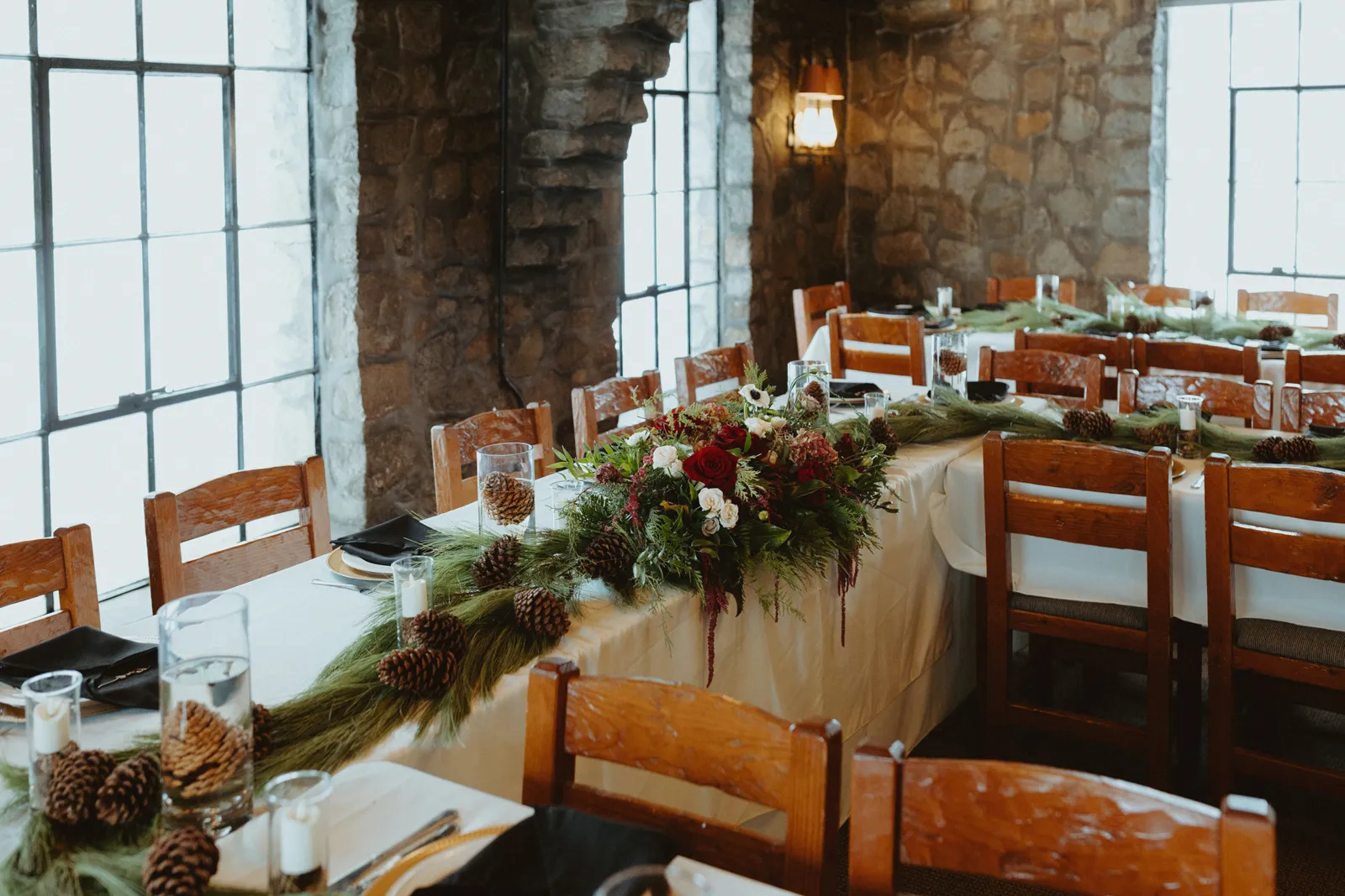 Wedding reception at the ski lodge wedding reception.